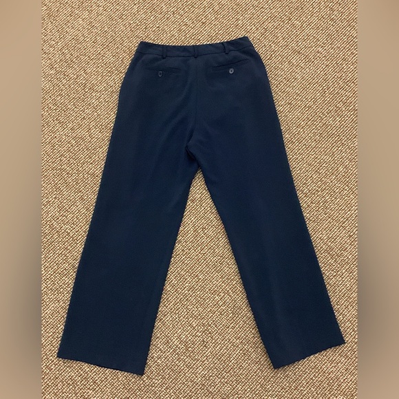 Women’s 4 Lauren Ralph Lauren Navy Wool Blend Flat Front Pants Slacks - Picture 9 of 13